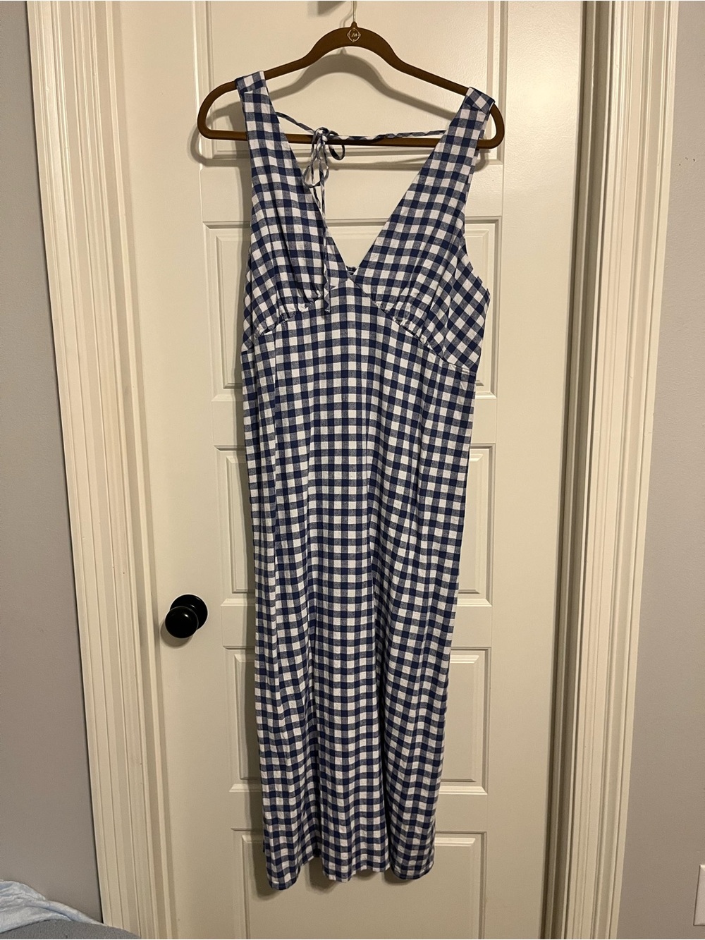 Old Navy Blue and White Gingham Maxi Dress
